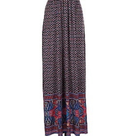 WISP Sleeveless Geometric Print V-Neck Vacation Maxi  Dress Size 12 - Picture 2 of 10